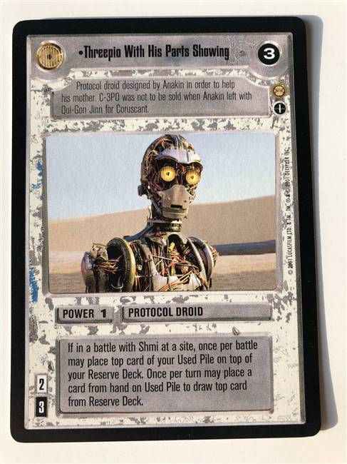 Star Wars CCG (SWCCG) Threepio With His Parts Showing (AI)