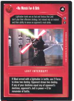 Star Wars CCG (SWCCG) No Match For A Sith