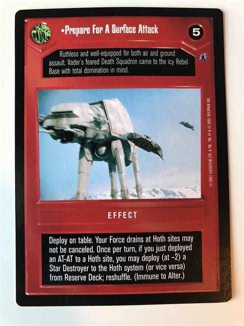 Star Wars CCG (SWCCG) Prepare For A Surface Attack
