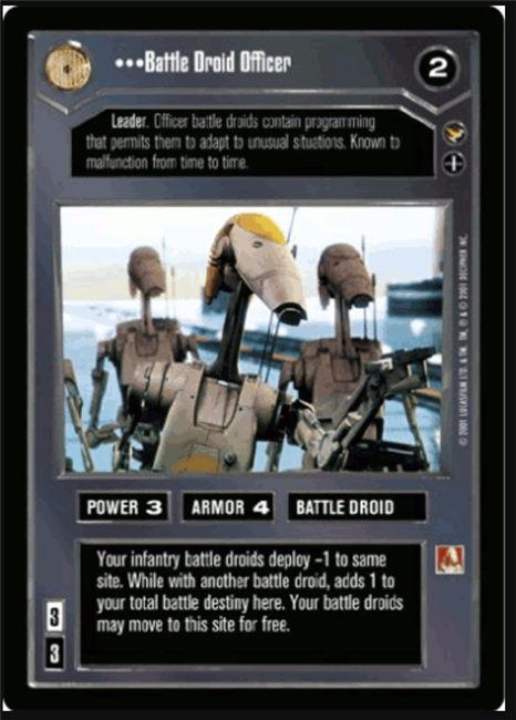 Star Wars CCG (SWCCG) Battle Droid Officer