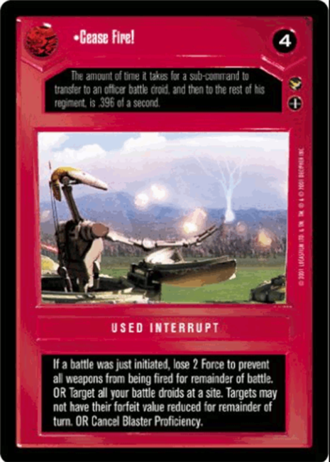 Star Wars CCG (SWCCG) Cease Fire!