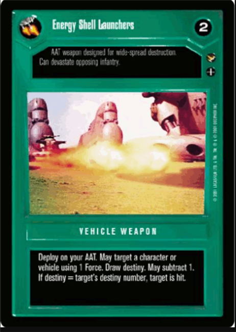 Star Wars CCG (SWCCG) Energy Shell Launchers