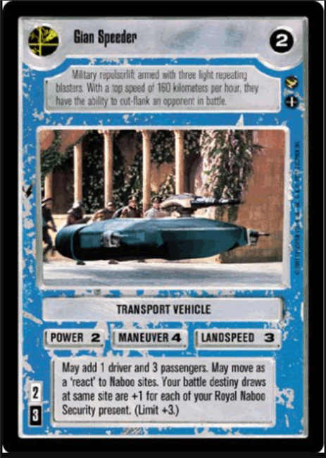 Star Wars CCG (SWCCG) Gian Speeder