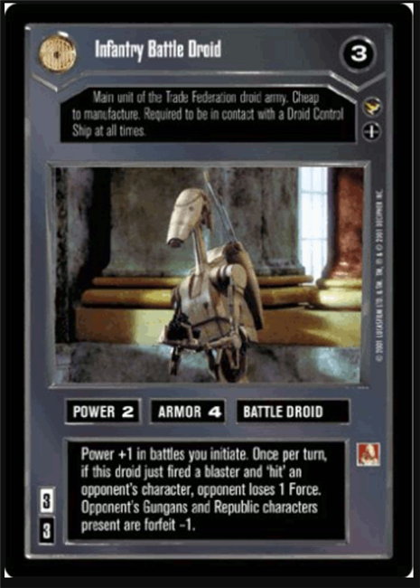 Star Wars CCG (SWCCG) Infantry Battle Droid