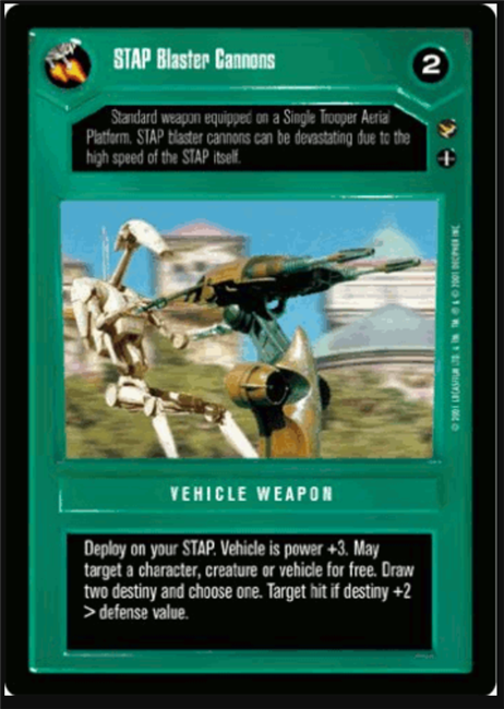 Star Wars CCG (SWCCG) STAP Blaster Cannons