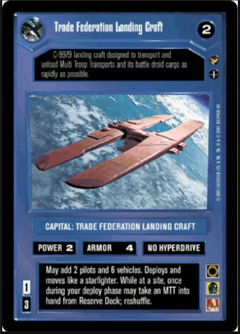 Star Wars CCG (SWCCG) Trade Federation Landing Craft