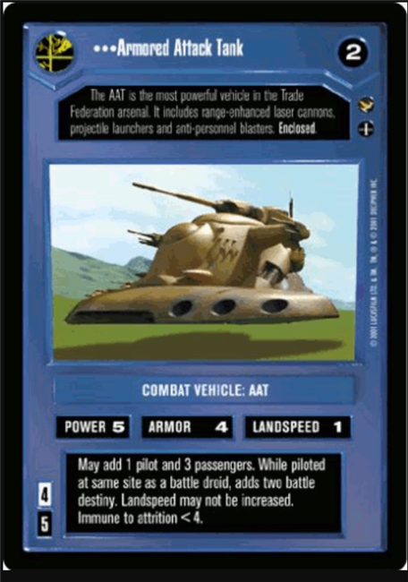 Star Wars CCG (SWCCG) Armored Attack Tank