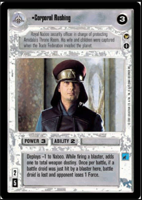 Star Wars CCG (SWCCG) Corporal Rushing