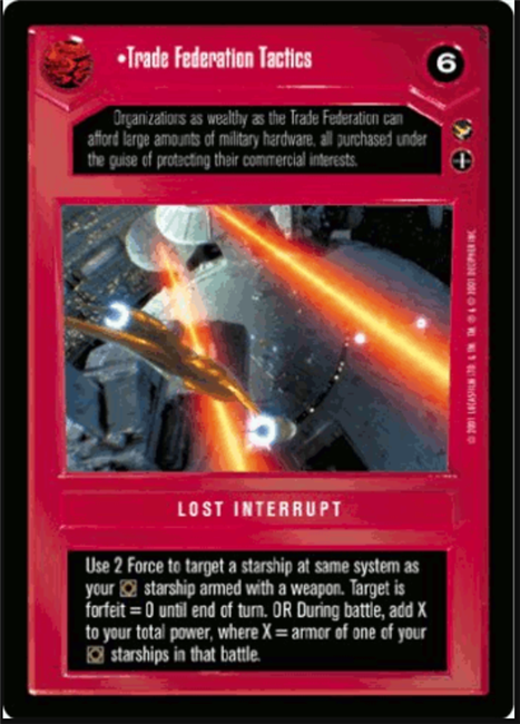 Star Wars CCG (SWCCG) Trade Federation Tactics