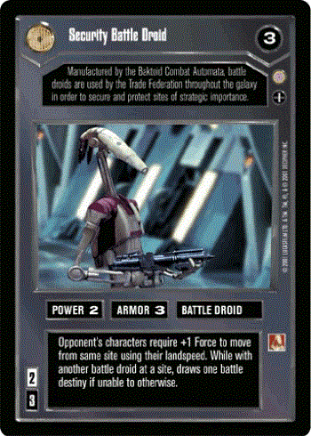 Star Wars CCG (SWCCG) Security Battle Droid