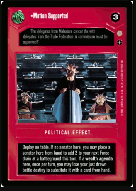 Star Wars CCG (SWCCG) Motion Supported