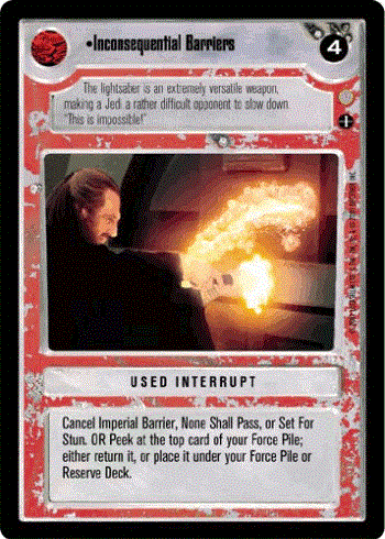 Star Wars CCG (SWCCG) Inconsequential Barriers