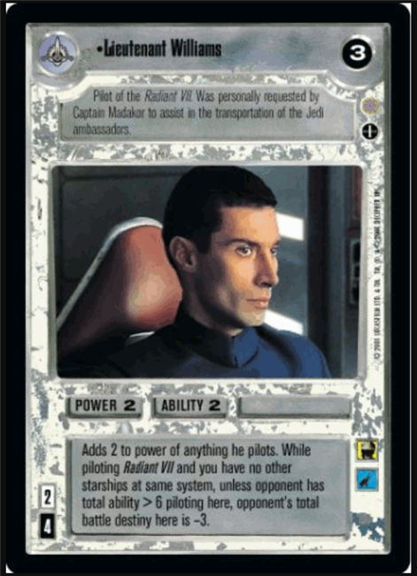 Star Wars CCG (SWCCG) Lieutenant Williams