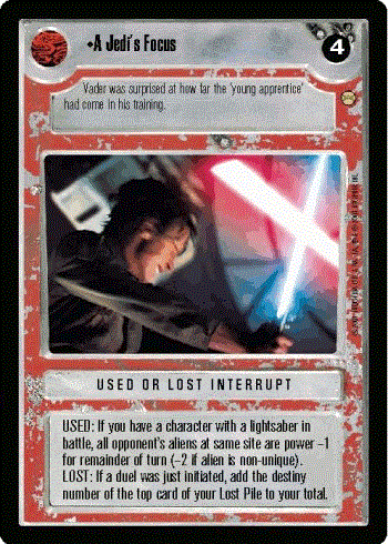 Star Wars CCG (SWCCG) A Jedi's Focus