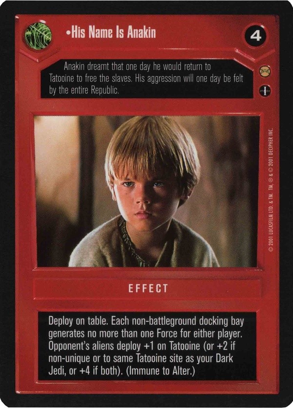 Star Wars CCG (SWCCG) His Name Is Anakin