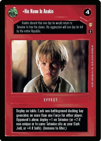 Star Wars CCG (SWCCG) His Name Is Anakin