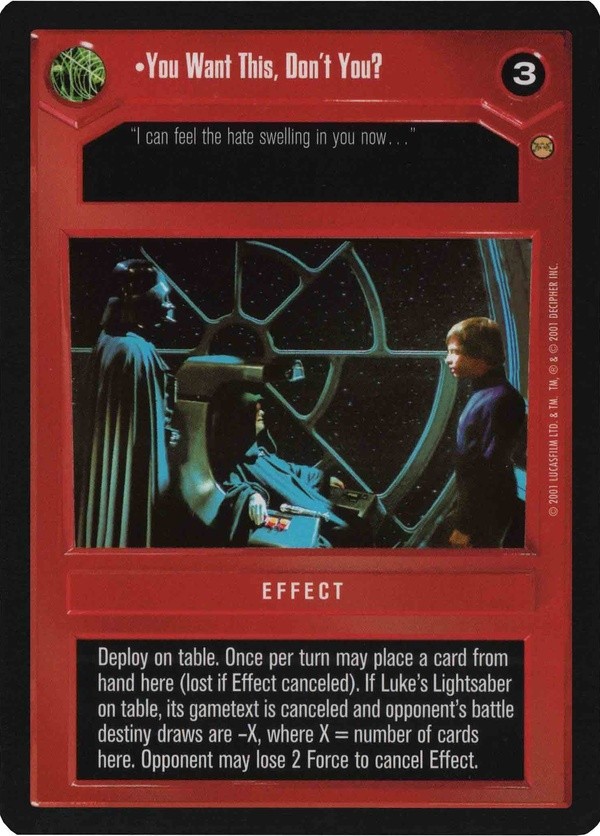 Star Wars CCG (SWCCG) You Want This, Don't You?