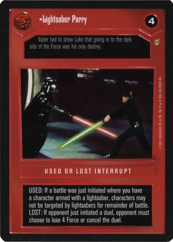 Star Wars CCG (SWCCG) Lightsaber Parry