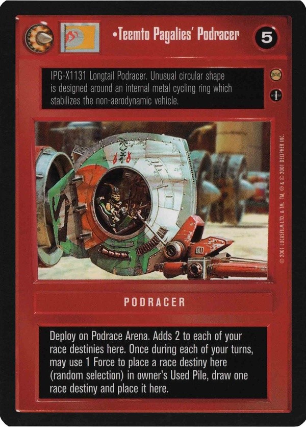Star Wars CCG (SWCCG) Teemto Pagalies' Podracer