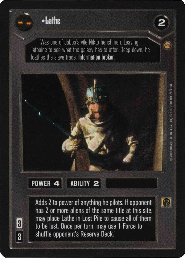 Star Wars CCG (SWCCG) Lathe