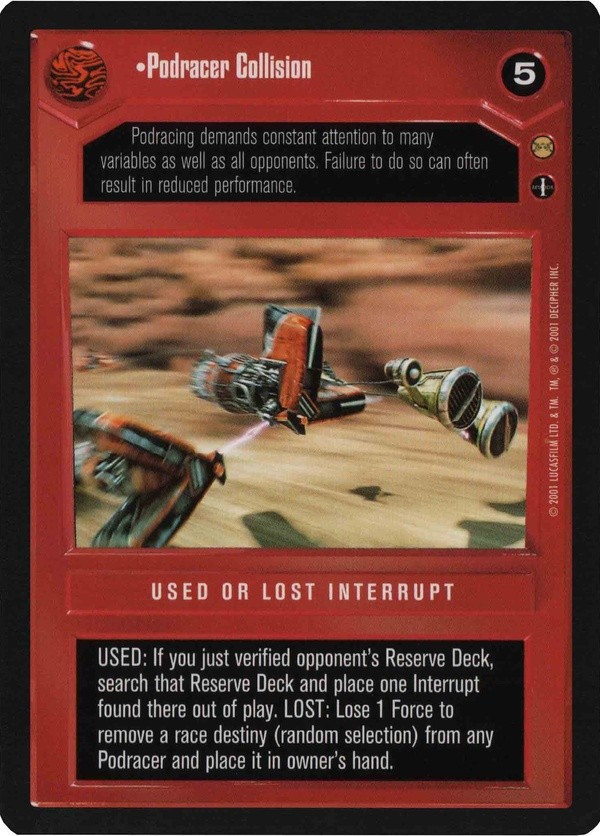 Star Wars CCG (SWCCG) Podracer Collision