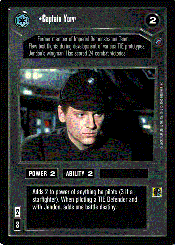 Star Wars CCG (SWCCG) Captain Yorr