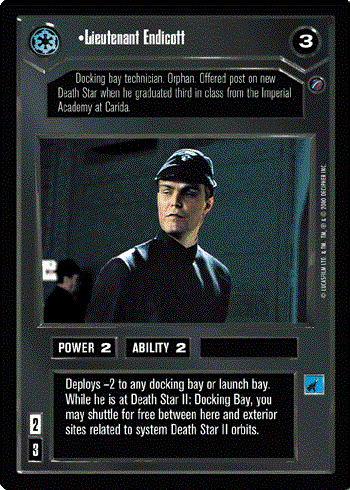 Star Wars CCG (SWCCG) Lieutenant Endicott