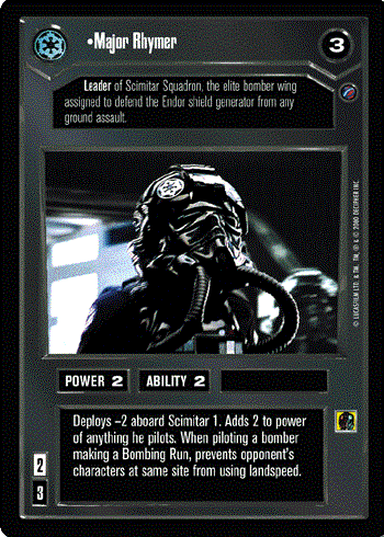 Star Wars CCG (SWCCG) Major Rhymer