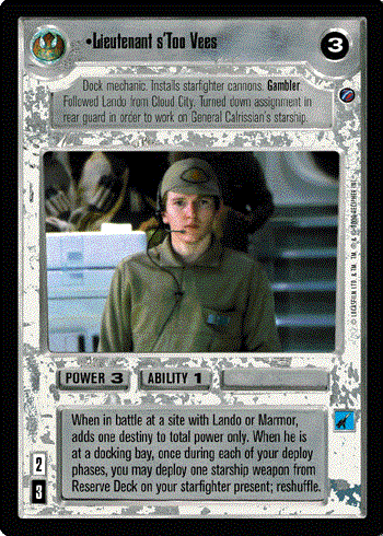 Star Wars CCG (SWCCG) Lieutenant s'Too Vees