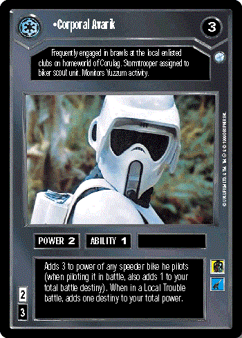 Star Wars CCG (SWCCG) Corporal Avarik