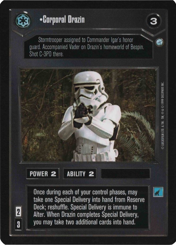 Star Wars CCG (SWCCG) Corporal Drazin