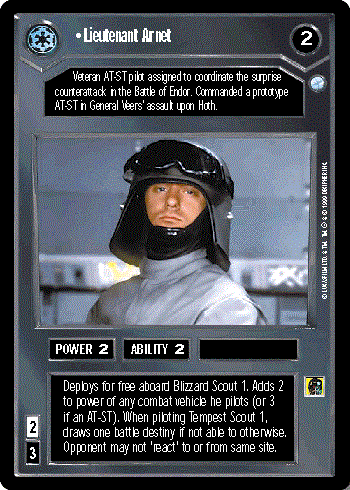 Star Wars CCG (SWCCG) Lieutenant Arnet