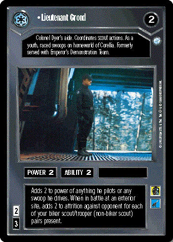 Star Wars CCG (SWCCG) Lieutenant Grond