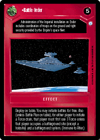 Star Wars CCG (SWCCG) Battle Order