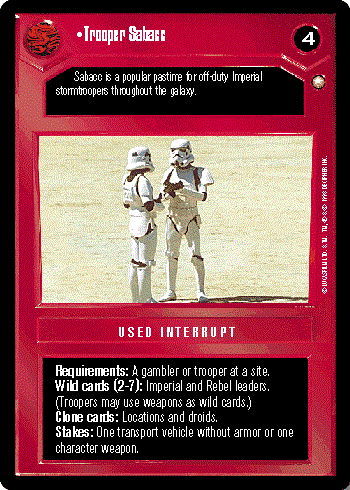 Star Wars CCG (SWCCG) Trooper Sabacc