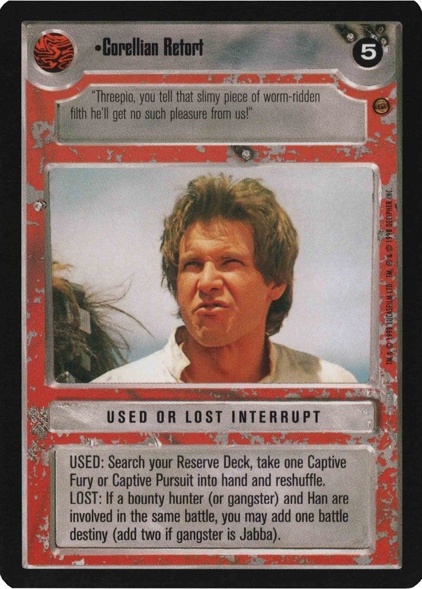 Star Wars CCG (SWCCG) Corellian Retort