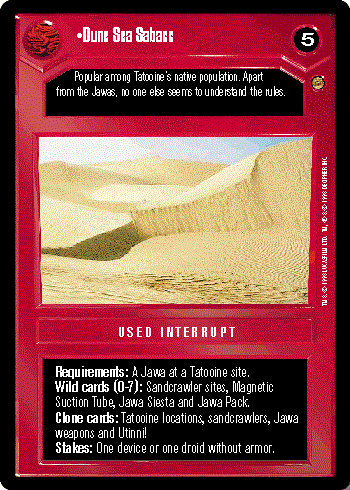 Star Wars CCG (SWCCG) Dune Sea Sabacc