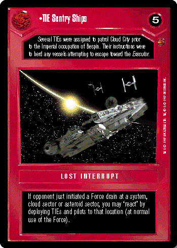 Star Wars CCG (SWCCG) TIE Sentry Ships