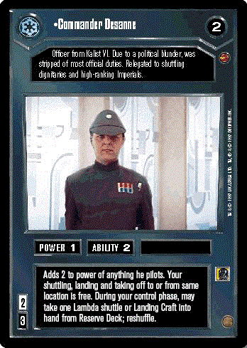 Star Wars CCG (SWCCG) Commander Desanne