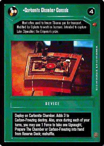 Star Wars CCG (SWCCG) Carbonite Chamber Console