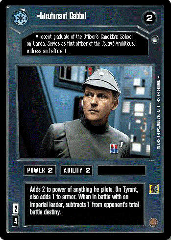Star Wars CCG (SWCCG) Lieutenant Cabbel