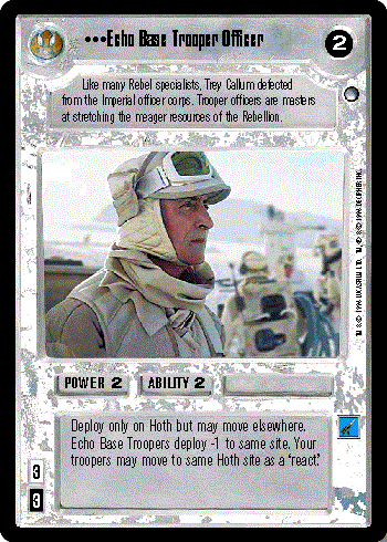 Star Wars CCG (SWCCG) Echo Base Trooper Officer