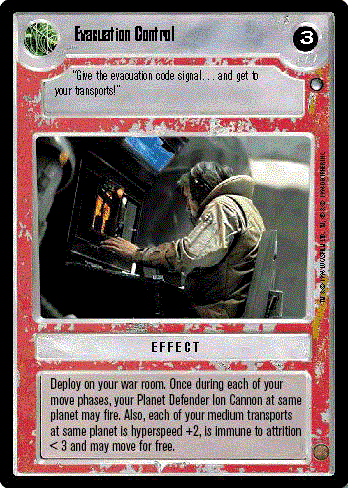 Star Wars CCG (SWCCG) Evacuation Control