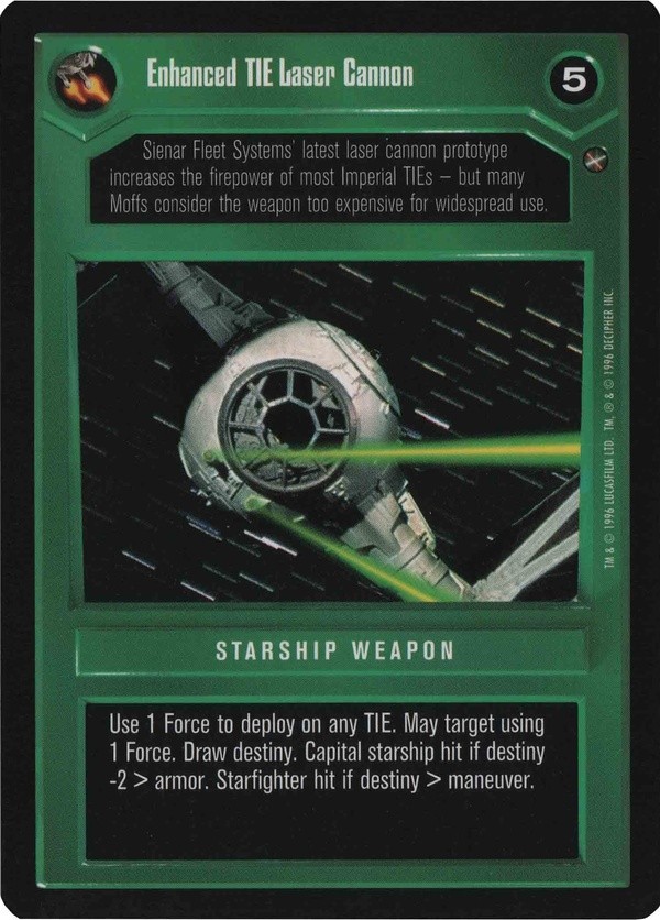 Star Wars CCG (SWCCG) Enhanced TIE Laser Cannon