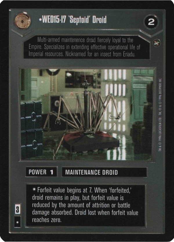 Star Wars CCG (SWCCG) WED15-17 'Septoid' Droid