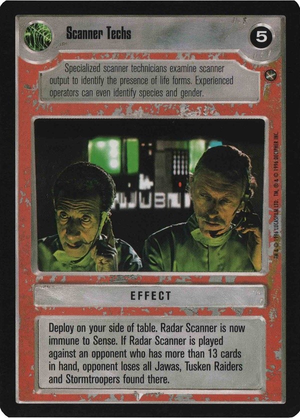 Star Wars CCG (SWCCG) Scanner Techs