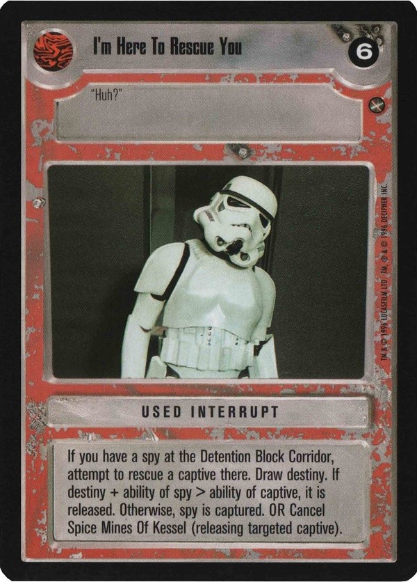 Star Wars CCG (SWCCG) I'm Here To Rescue You