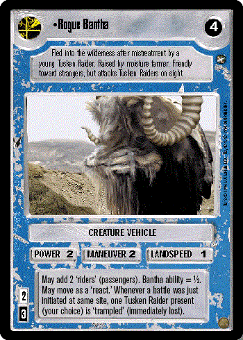 Star Wars CCG (SWCCG) Rogue Bantha