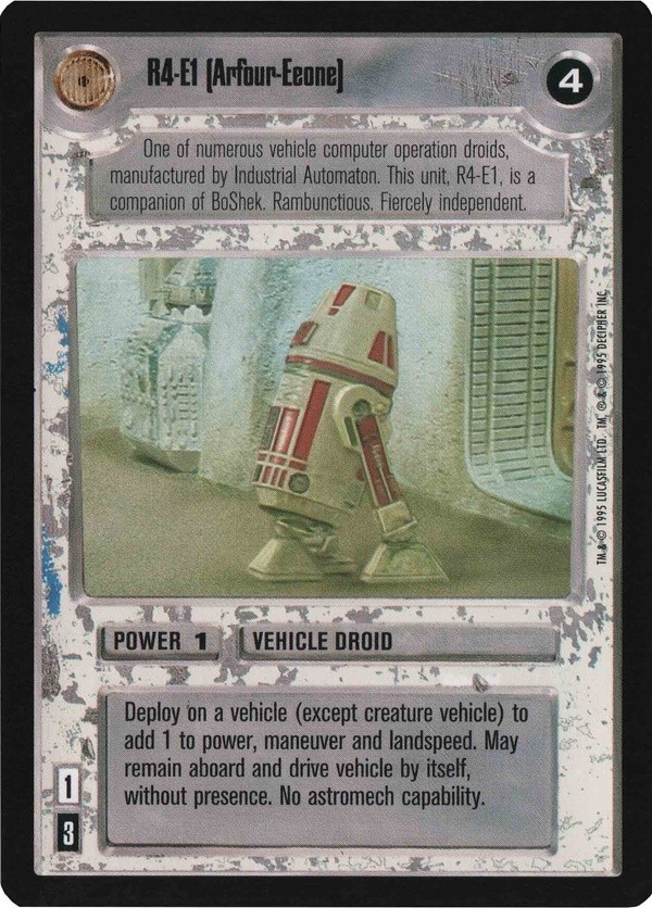 Star Wars CCG (SWCCG) R4-E1 (Arfour-Eeone)