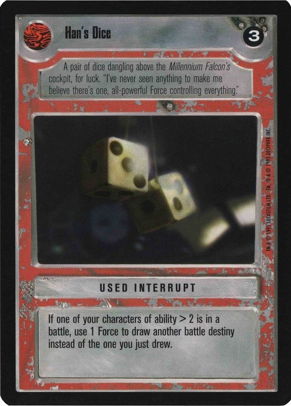 Star Wars CCG (SWCCG) Han's Dice